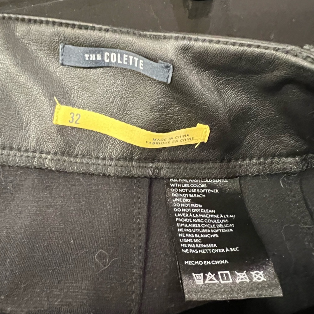 Anthropologie Maeve Colette faux black leather shorts 32 - Picture 5 of 5